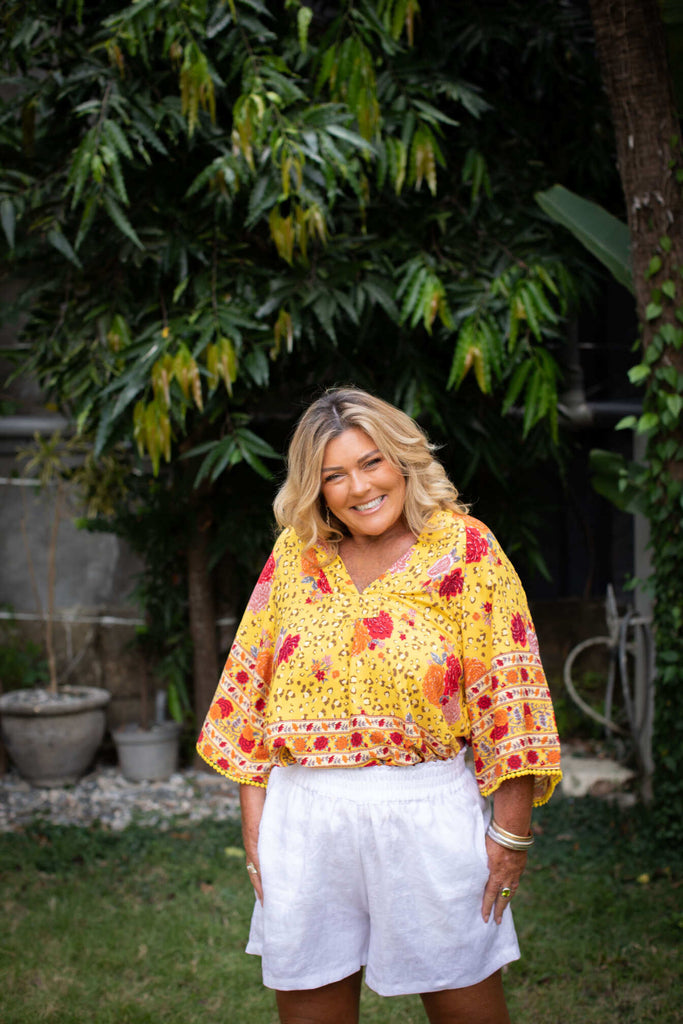 Taleeta - Shorts - Linen - White - size: L - front