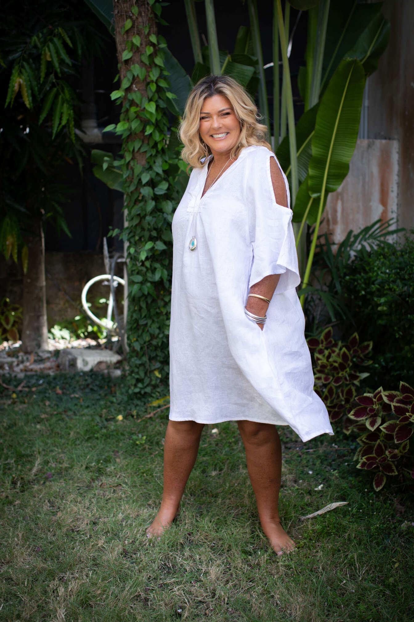 White Linen Dress