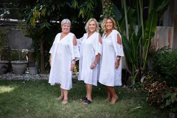 White Linen Dress - Taleeta