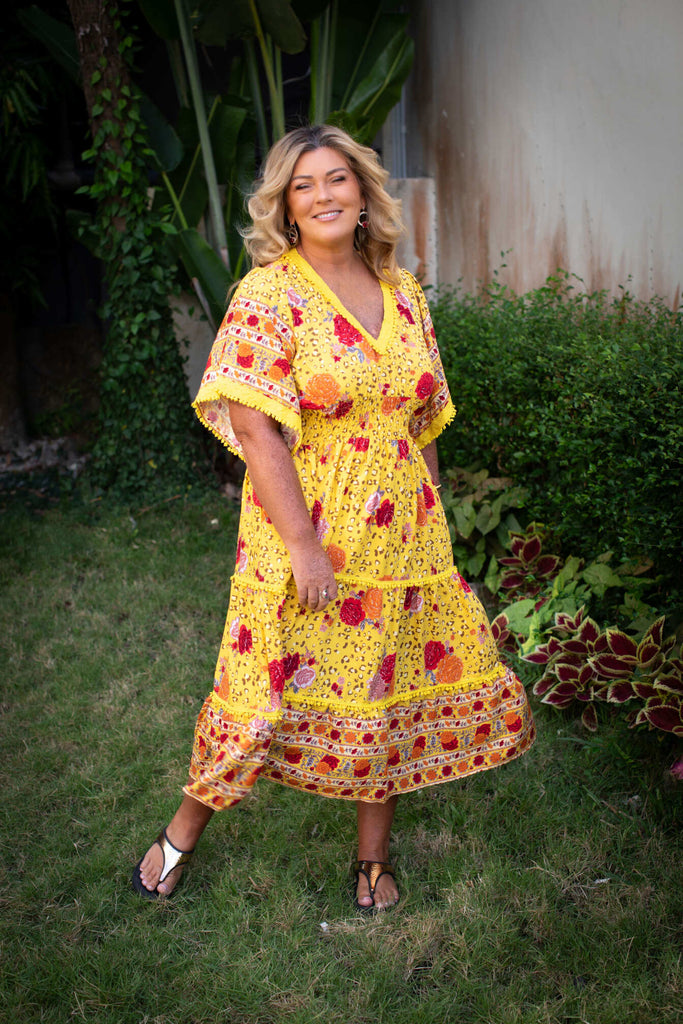 Taleeta - Dresses - Jungle Hibiscus Dress - Yellow