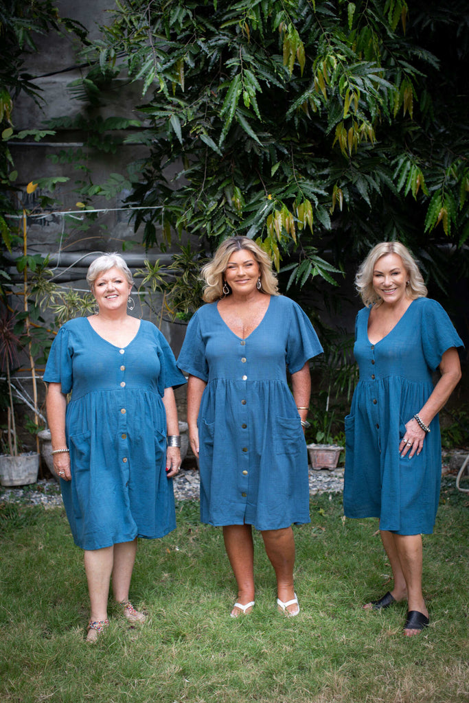 Taleeta - Dresses - Babydoll Dress - Blue - in sizes: M, L and XXL