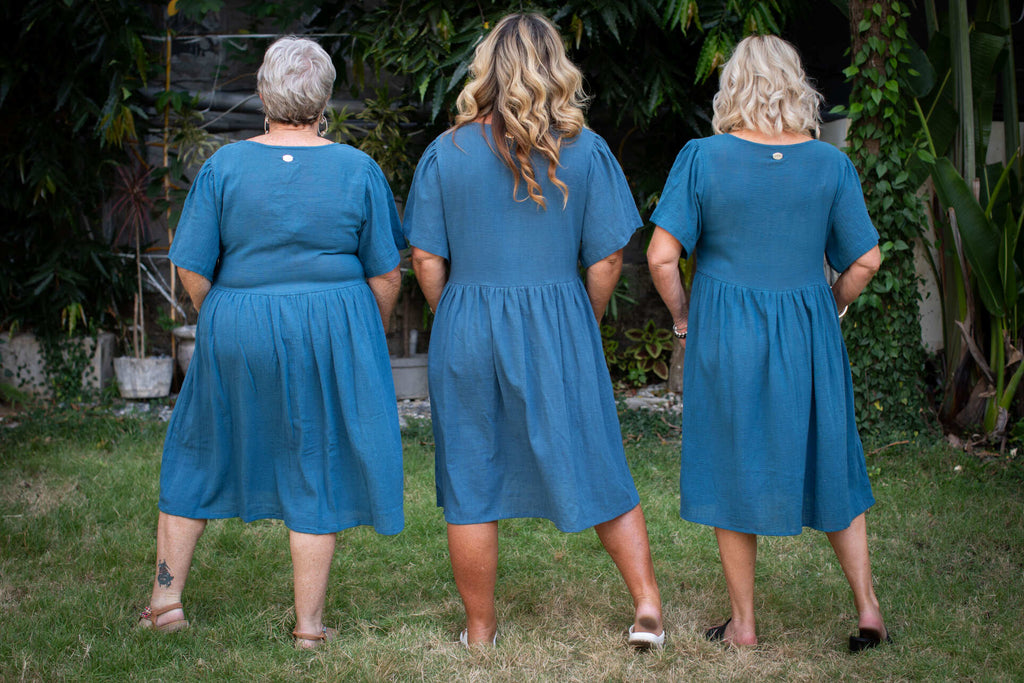 Taleeta - Dresses - Babydoll Dress - Blue - back view