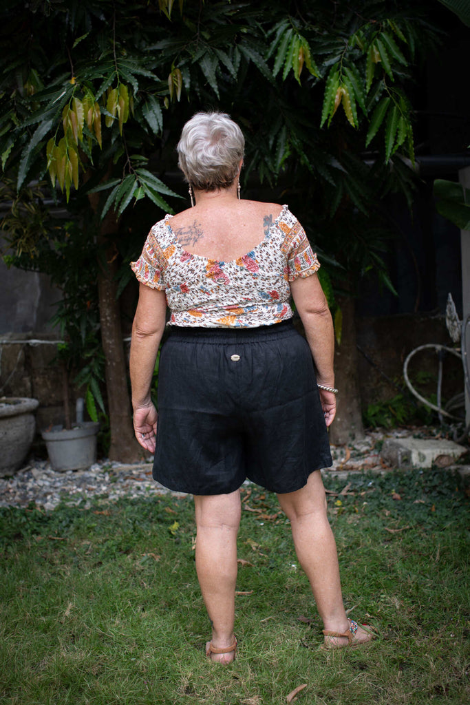 Taleeta - Shorts - Linen - Indigo - size XXL back