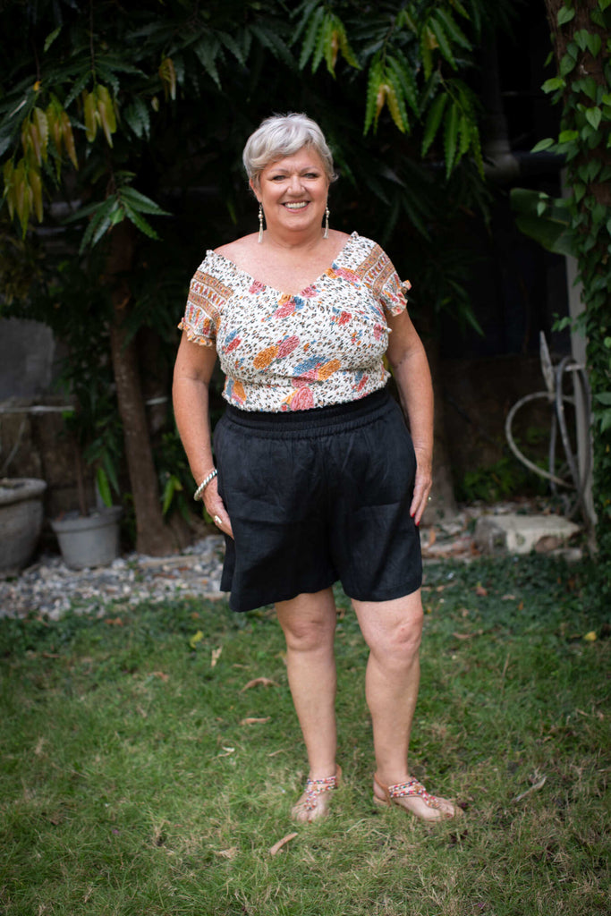 Taleeta - Shorts - Linen - Indigo - size: XXL