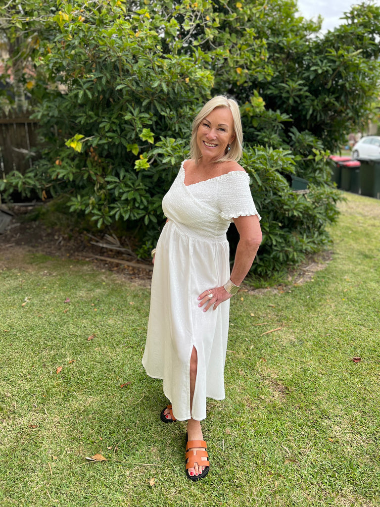 Taleeta - Dresses - Off Shoulder - White - side