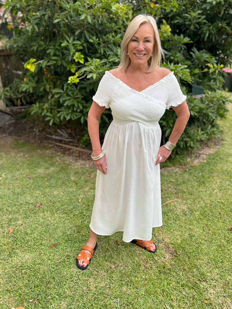 Taleeta - Dresses - Off Shoulder - White - front