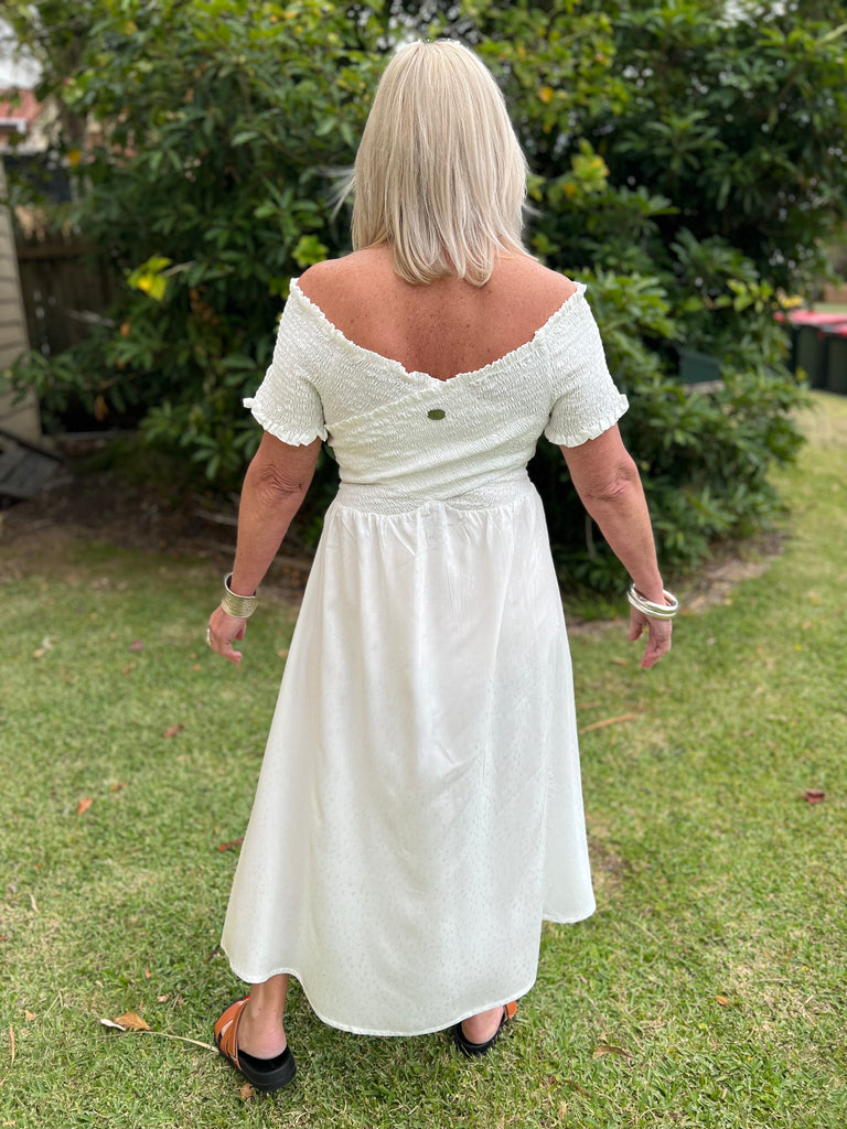 Taleeta - Dresses - Off Shoulder - White - Back