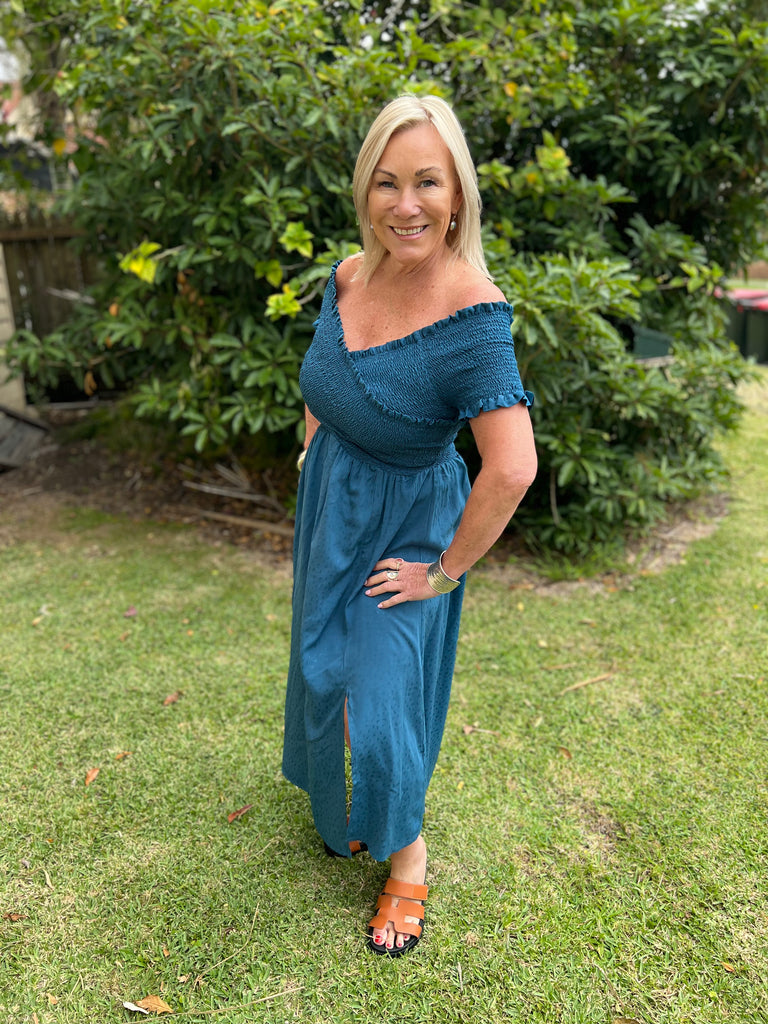 Taleeta - Dress - Off Shoulder - Blue