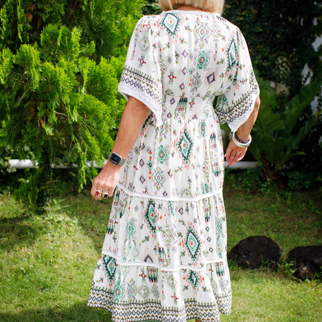 Jungle Dress - White - back
