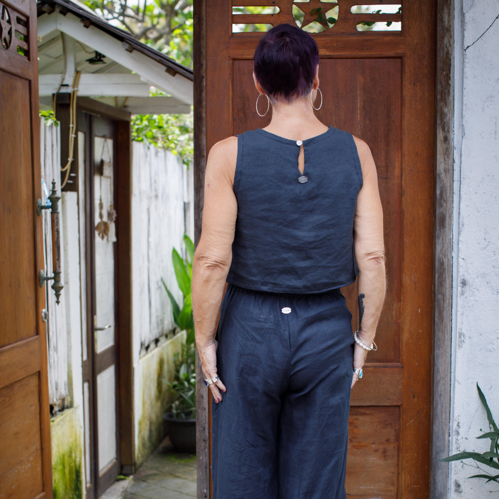 Linen sleeveless top - Back