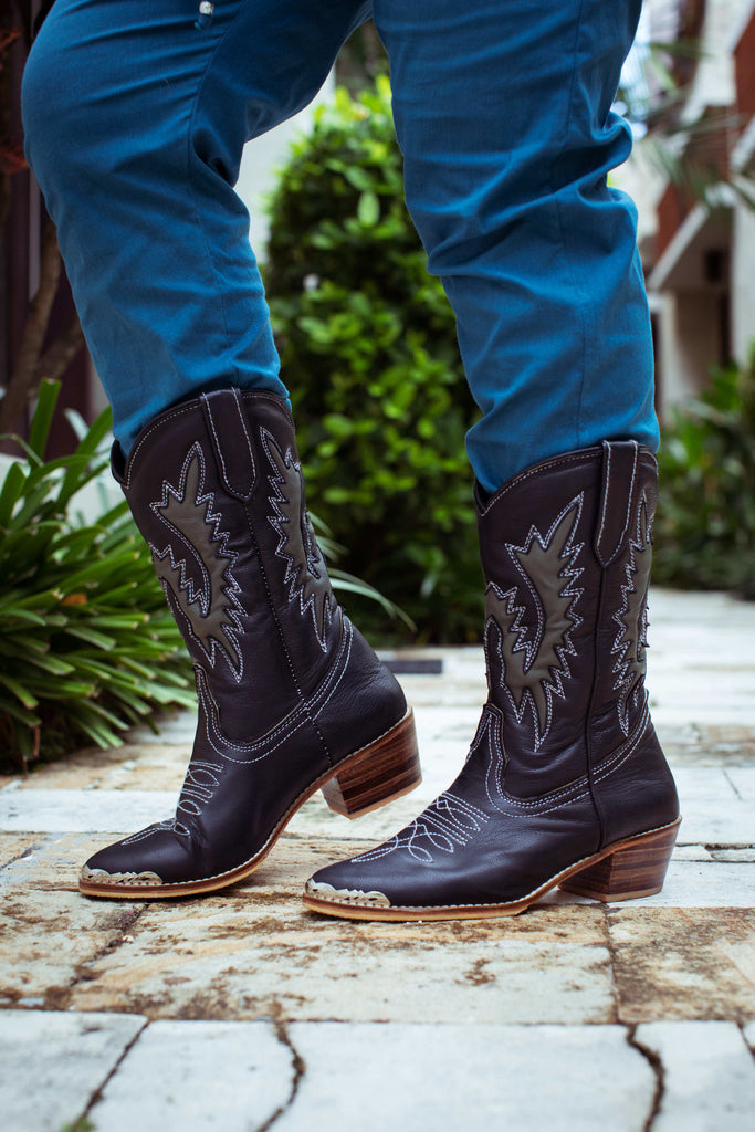 Taleeta - Blue Cotton Pants - Left Side - Bottomshot