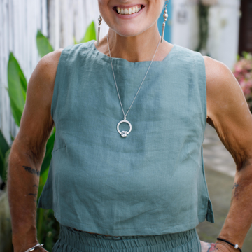 Linen sleeveless top - Sage - Taleeta