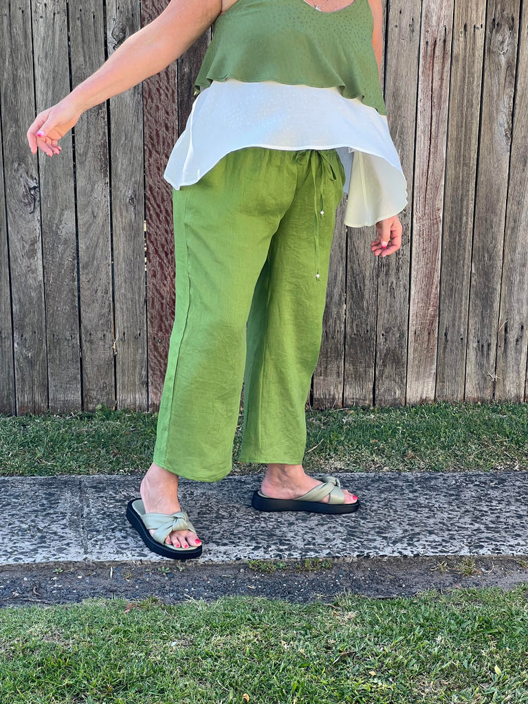 Taleeta - linen pants - green