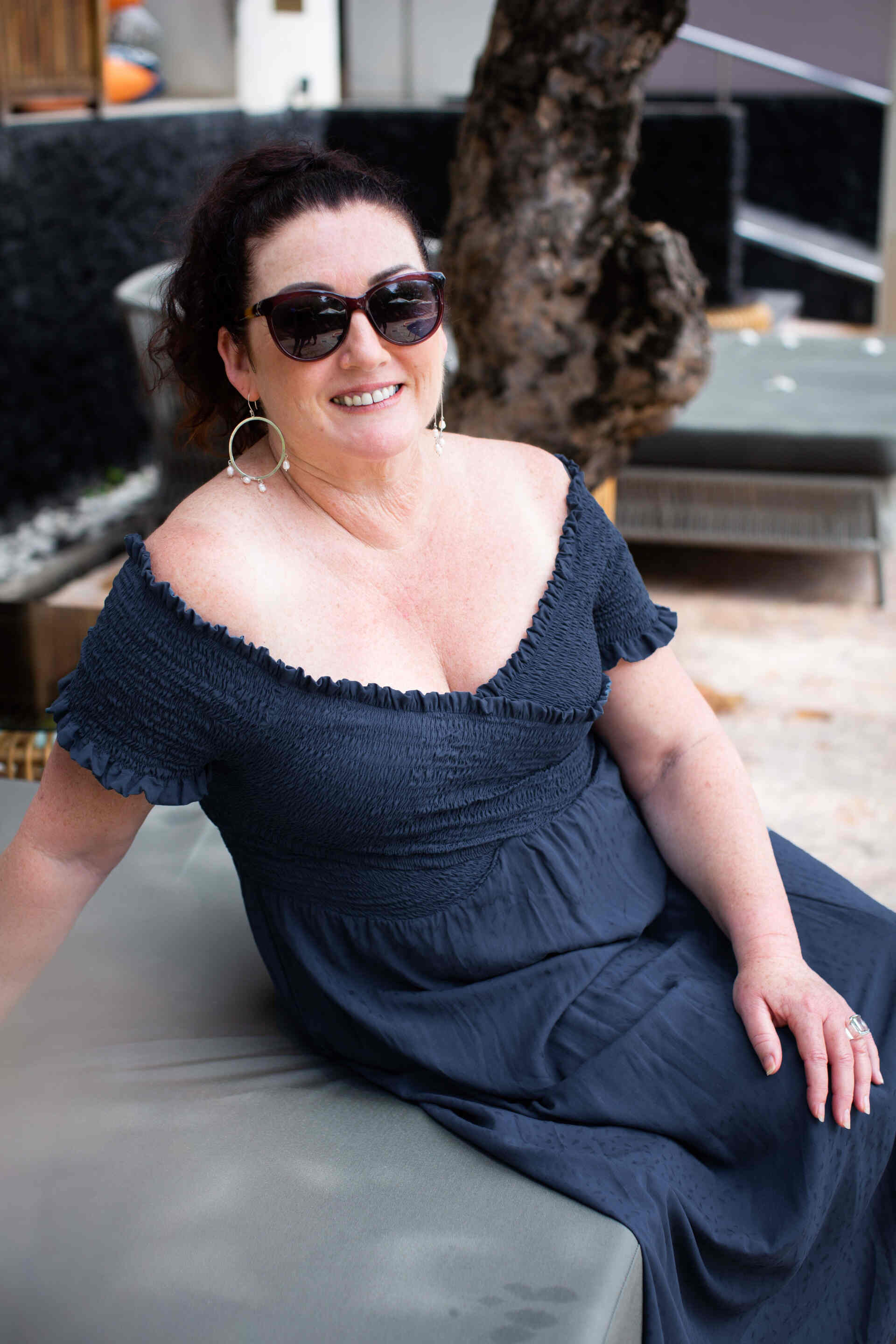 off the shoulder elastic top dress Elastic Bodice Dress | Off Shoulder