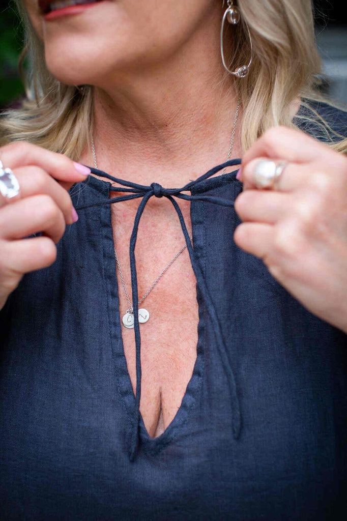 Taleeta - Linen Dress - Puff sleeve - Indigo