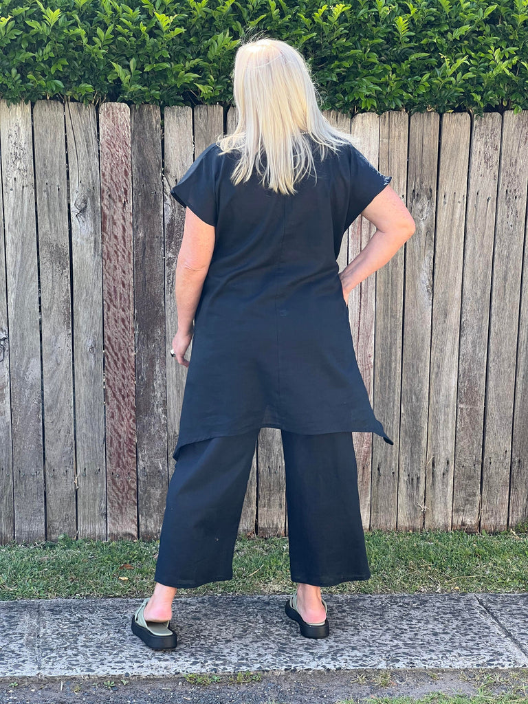 Taleeta - Linen tunic - Indigo - back