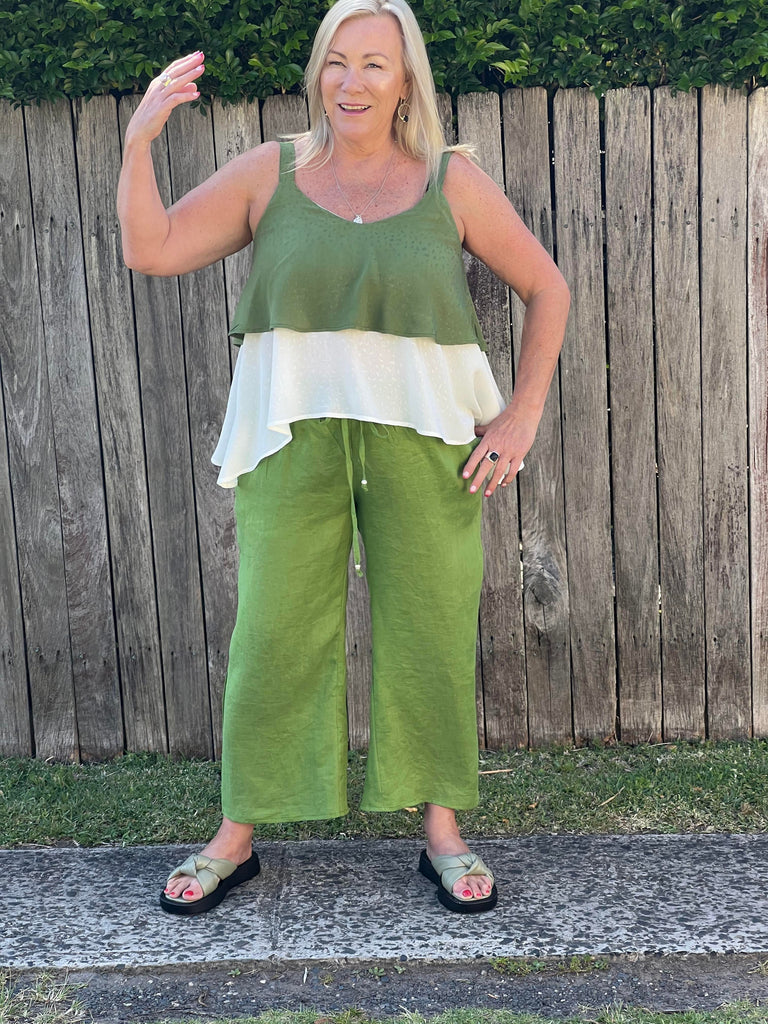 Taleeta - linen pants - green