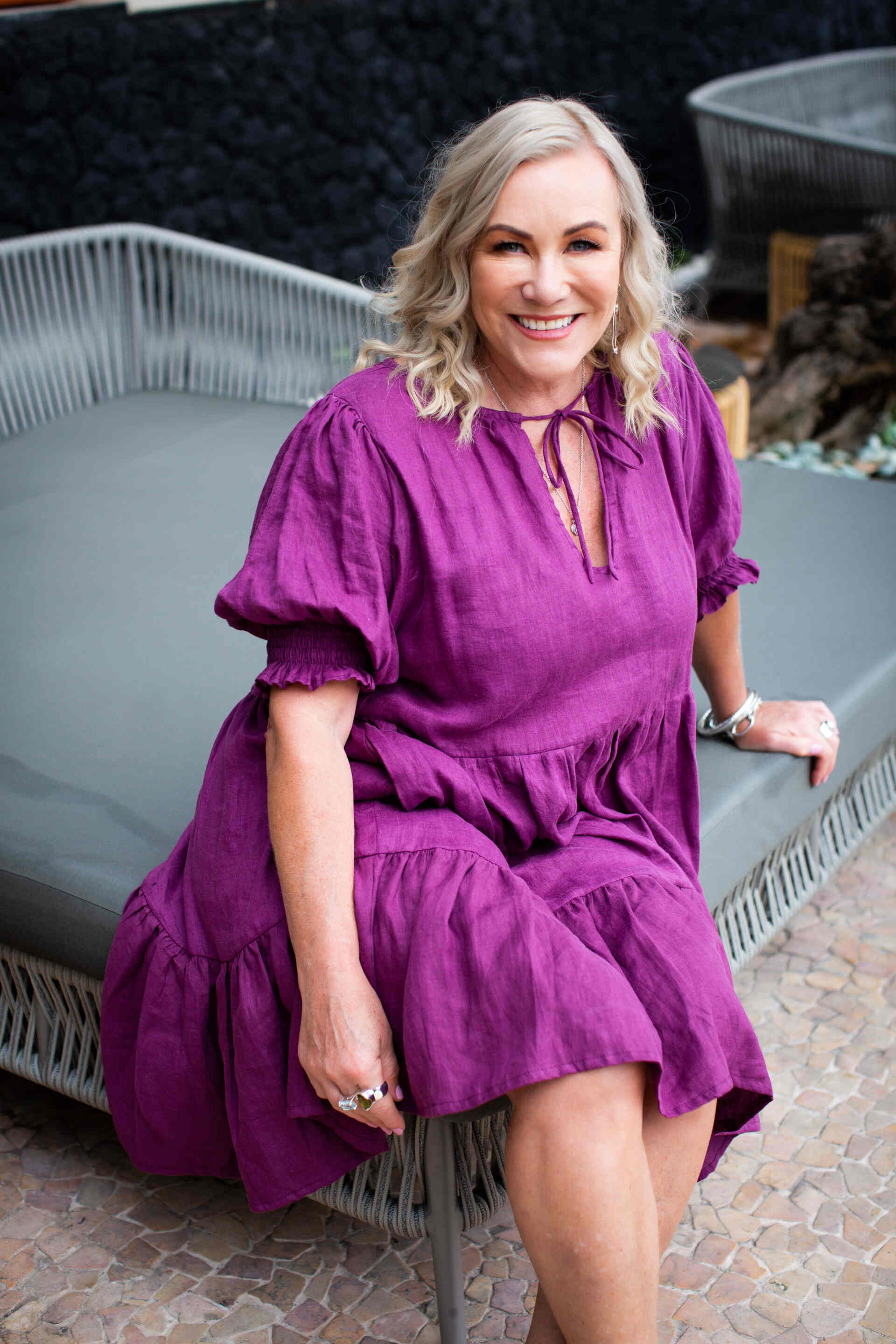 Linen Dress - Purple