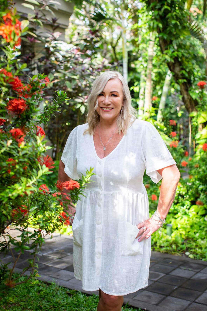 Taleeta - Dress - babydoll - white - front