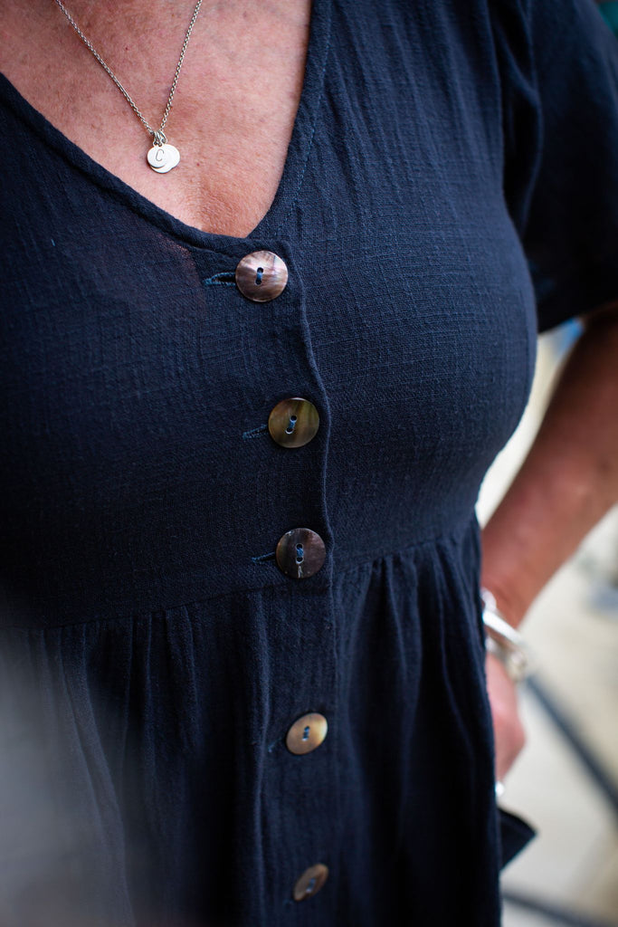 Taleeta - Dress - Indigo - button